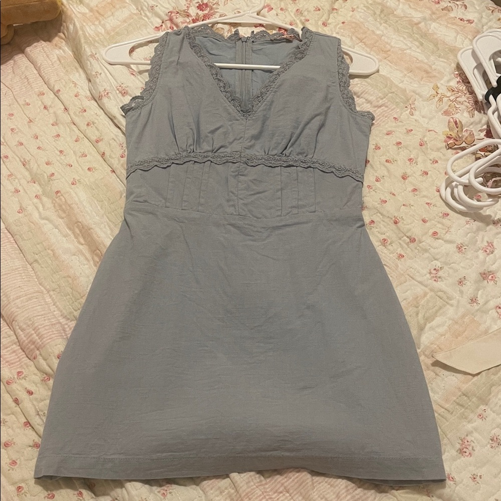 Elegant light blue mini dress